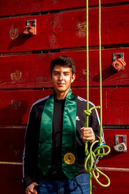 Javi in his grad photo 