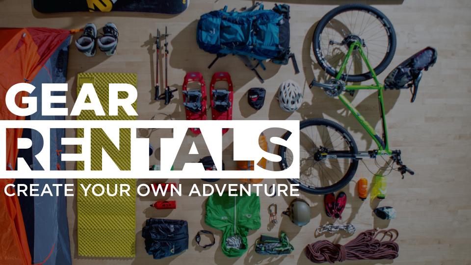 biking and camping gear nicely laid out on floor