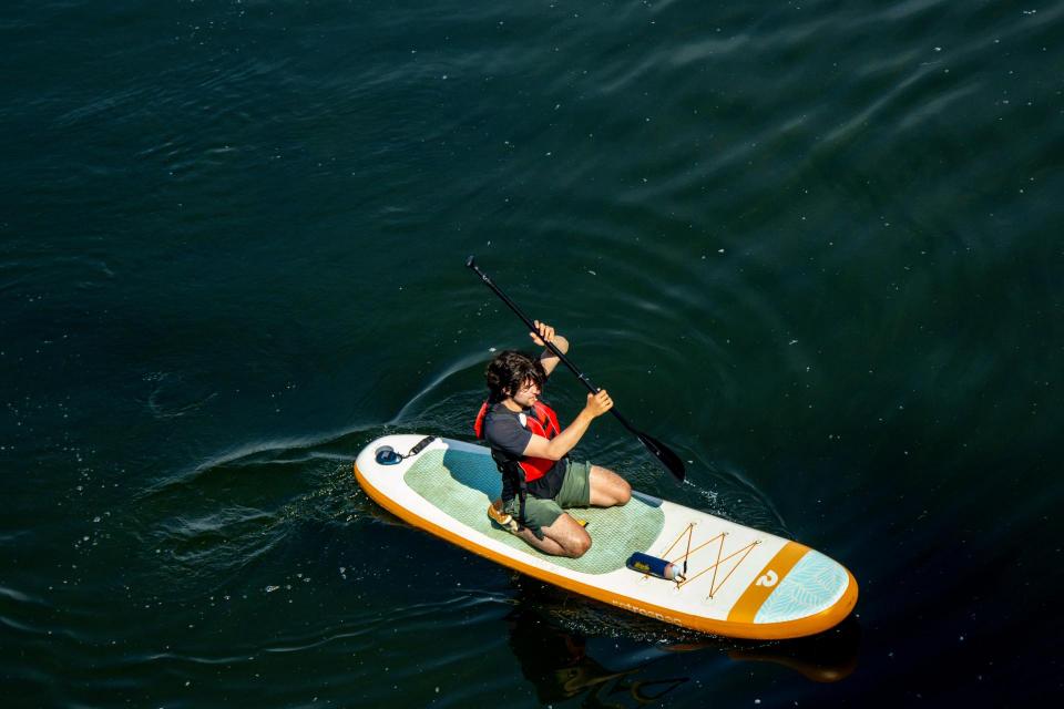 Paddling on the river 